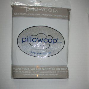 Satin Pillowcase Pillowcap Pillow Cover One Size Fits All Gray NIP
